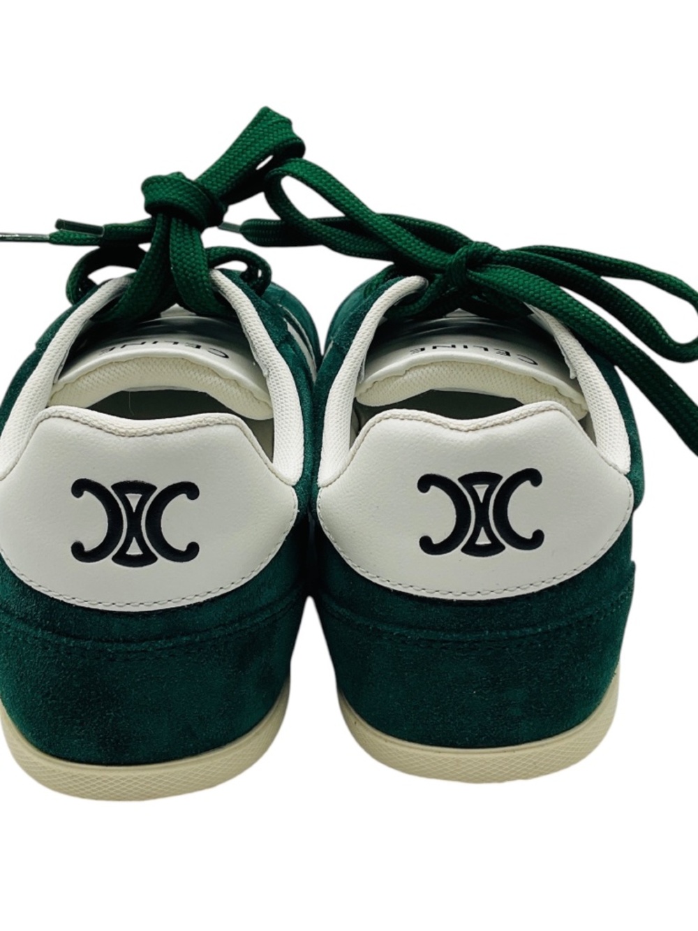 CELINE GREEN JOGGER SUEDE CALFSKIN LEATHER LOW TOP LACE UP SNEAKER - Picture 5 of 7